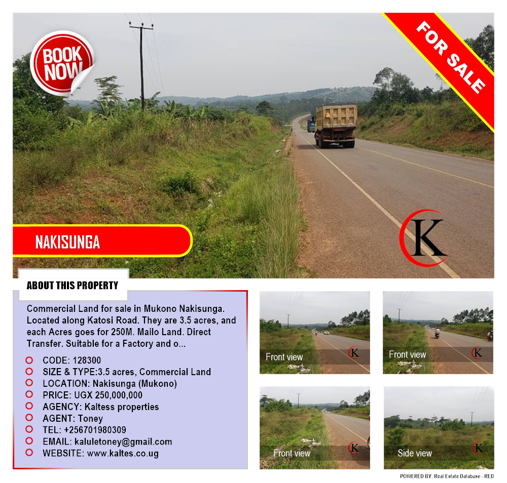 Commercial Land  for sale in Nakisunga Mukono Uganda, code: 128300