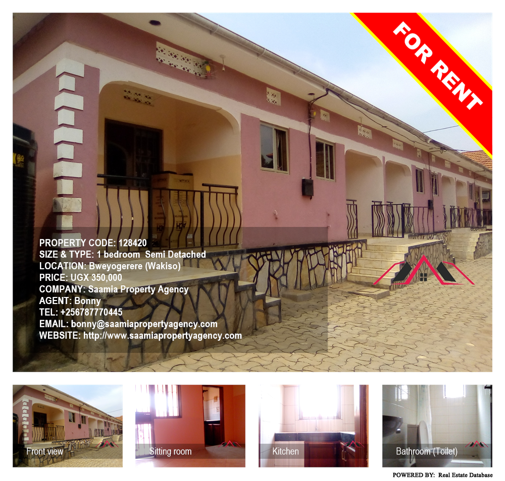 1 bedroom Semi Detached  for rent in Bweyogerere Wakiso Uganda, code: 128420