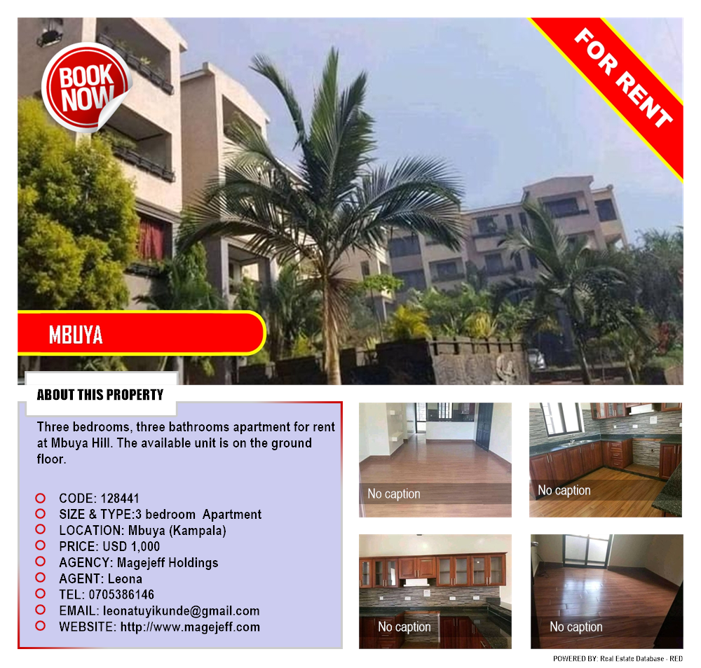 3 bedroom Apartment  for rent in Mbuya Kampala Uganda, code: 128441