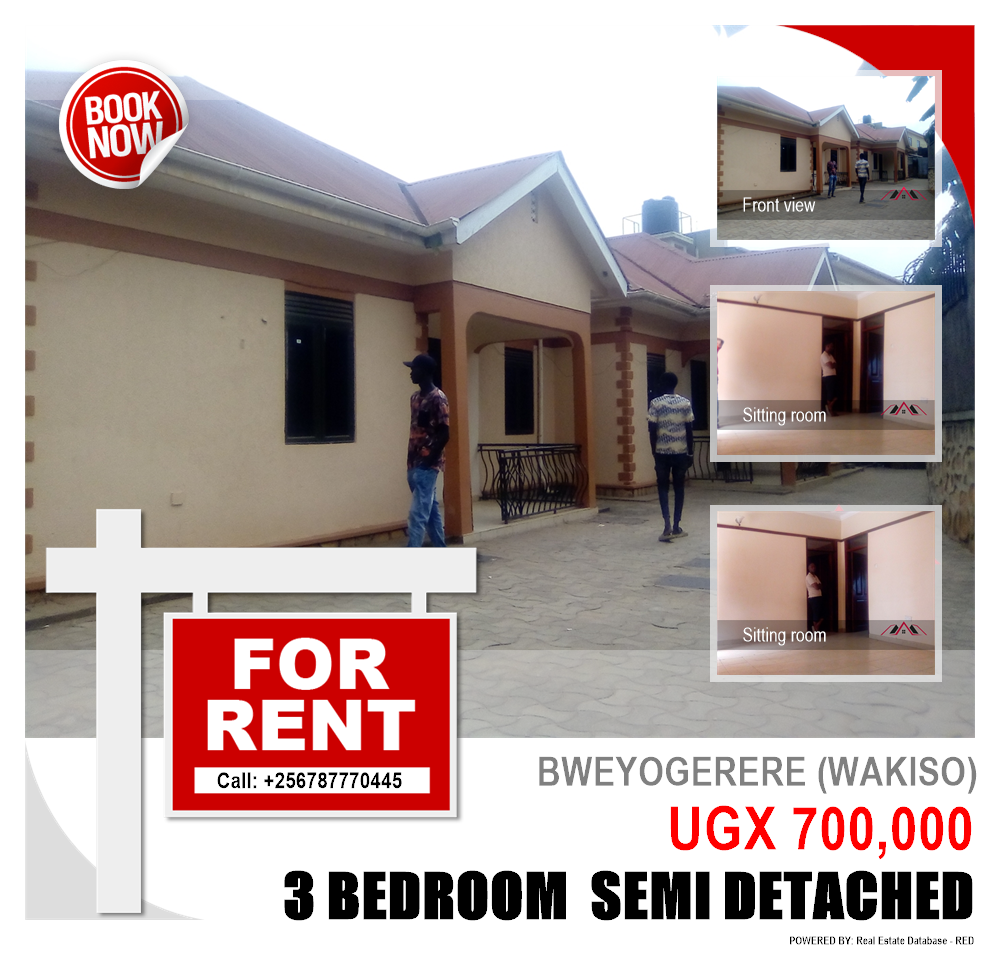 3 bedroom Semi Detached  for rent in Bweyogerere Wakiso Uganda, code: 128547