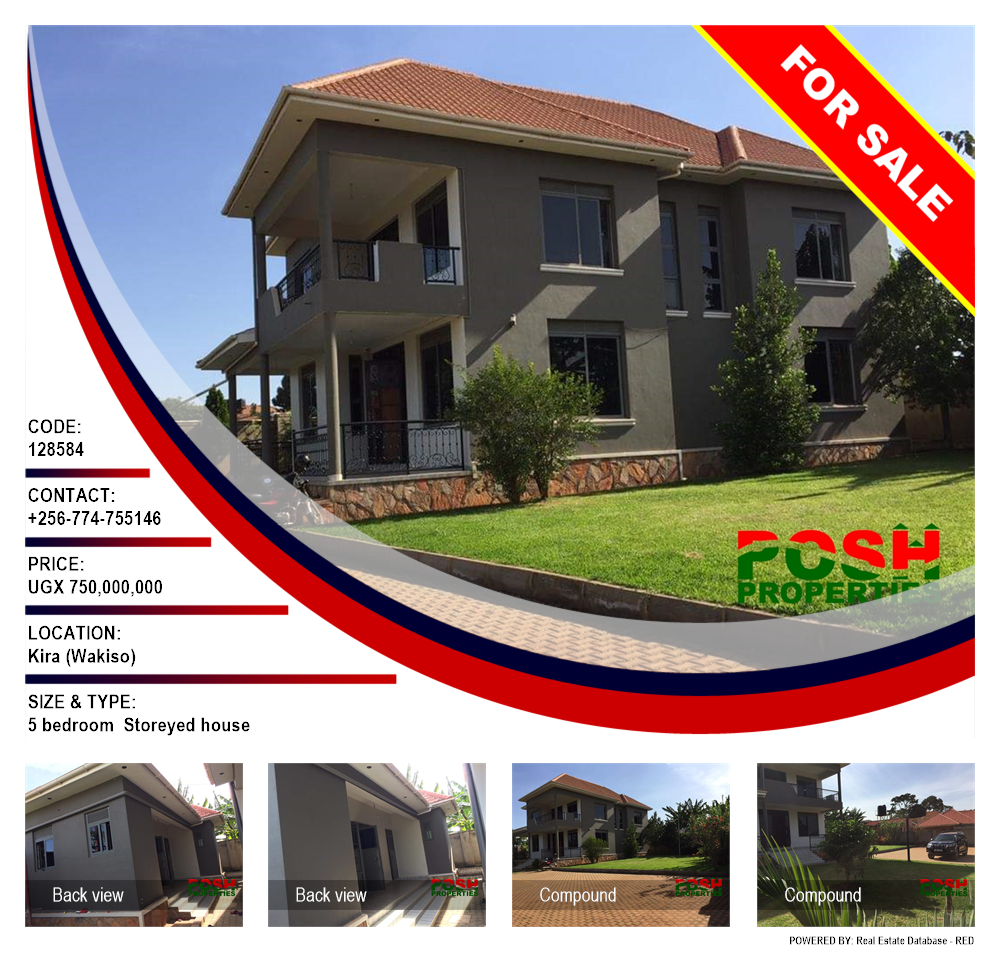 5 bedroom Storeyed house  for sale in Kira Wakiso Uganda, code: 128584