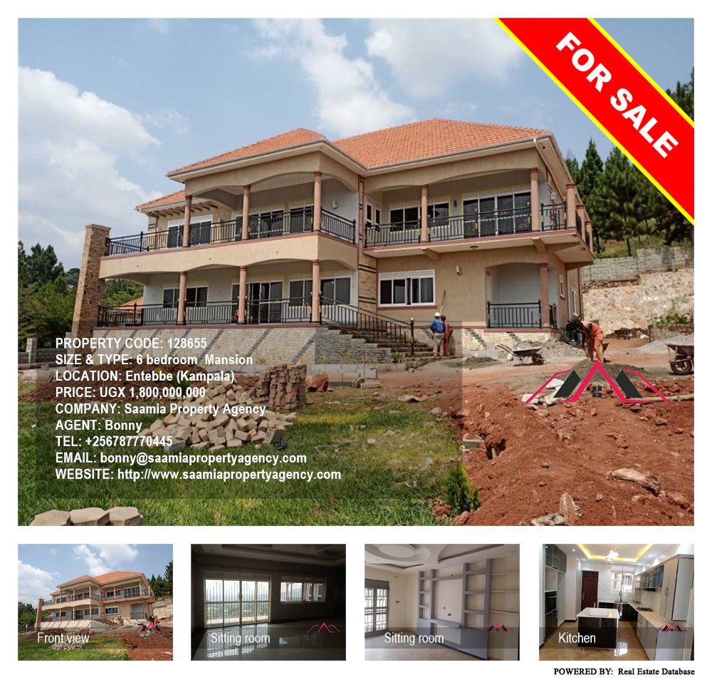 6 bedroom Mansion  for sale in Entebbe Kampala Uganda, code: 128655