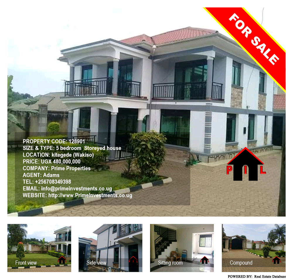 5 bedroom Storeyed house  for sale in Kitegede Wakiso Uganda, code: 128901