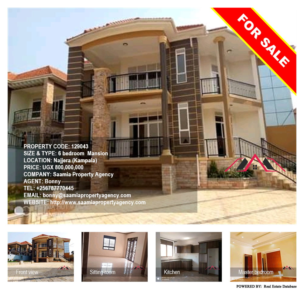 6 bedroom Mansion  for sale in Najjera Kampala Uganda, code: 129043