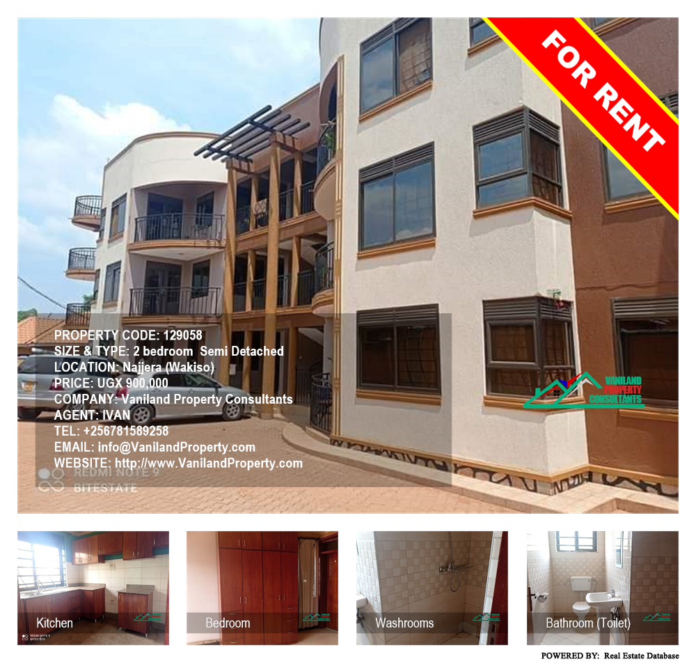 2 bedroom Semi Detached  for rent in Najjera Wakiso Uganda, code: 129058