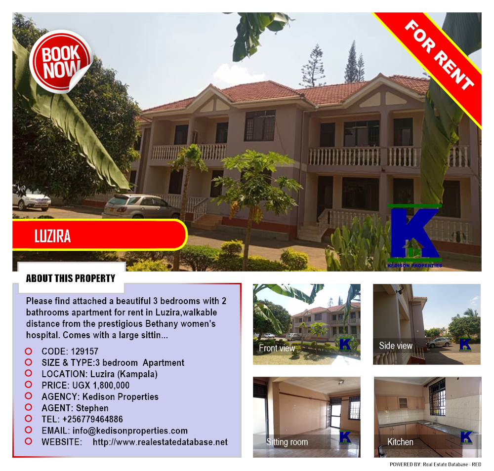 3 bedroom Apartment  for rent in Luzira Kampala Uganda, code: 129157