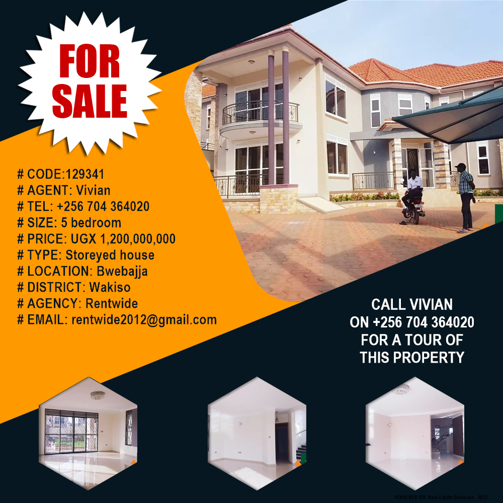 5 bedroom Storeyed house  for sale in Bwebajja Wakiso Uganda, code: 129341