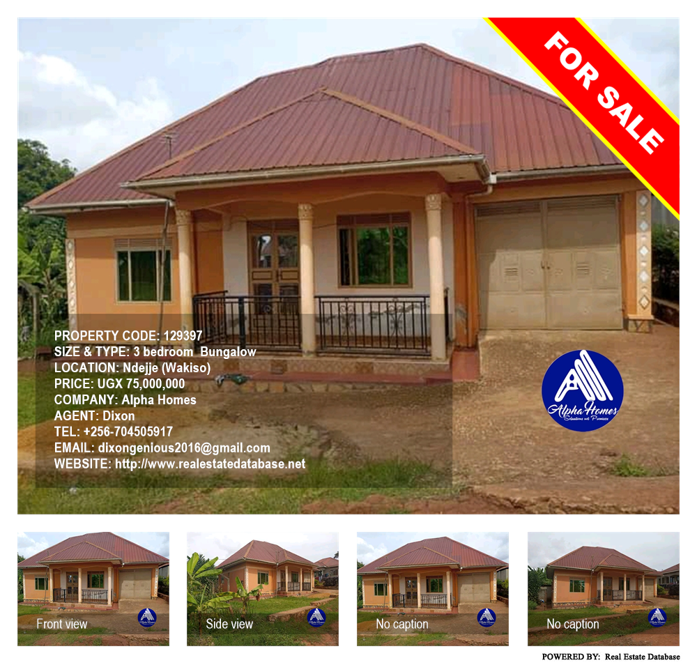3 bedroom Bungalow  for sale in Ndejje Wakiso Uganda, code: 129397