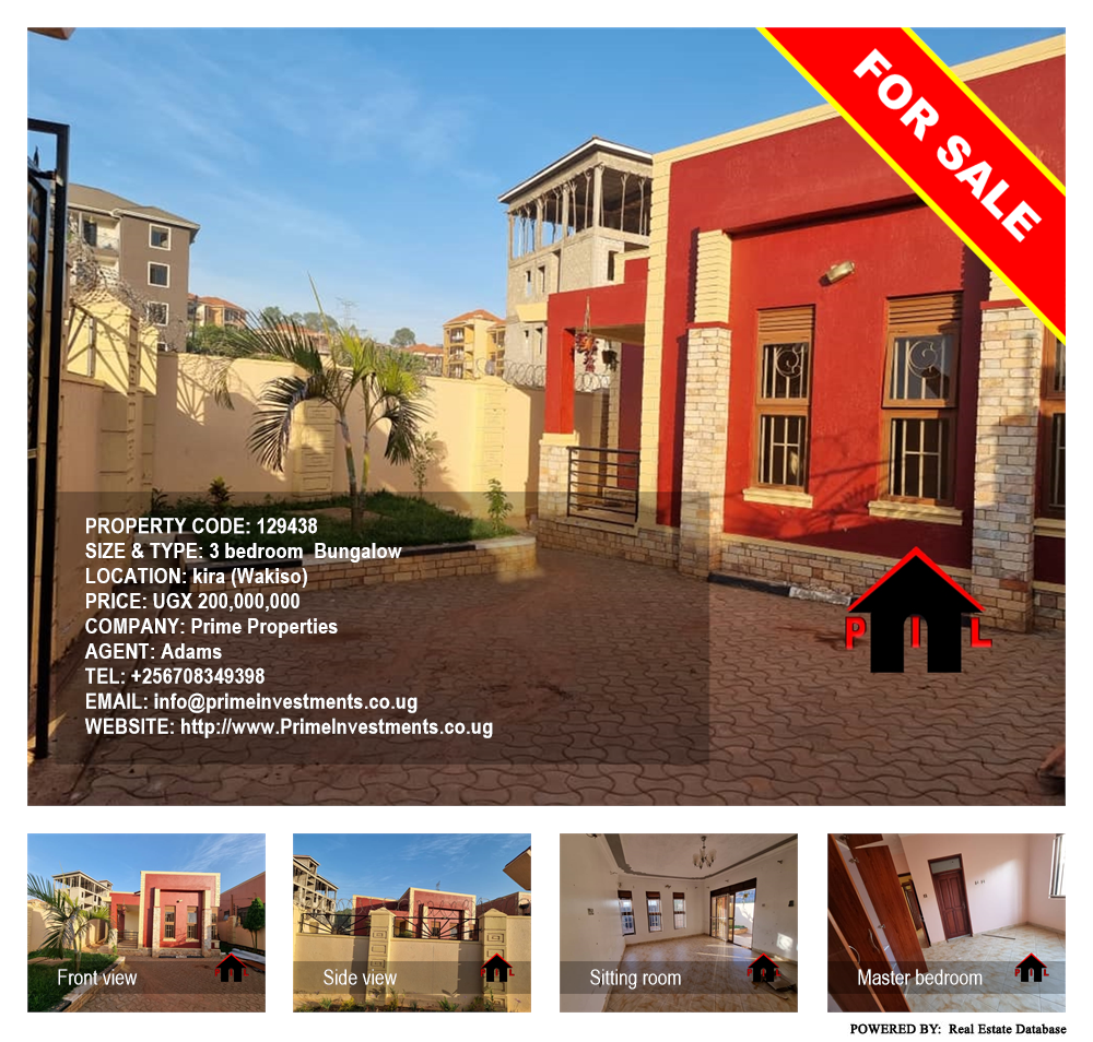 3 bedroom Bungalow  for sale in Kira Wakiso Uganda, code: 129438