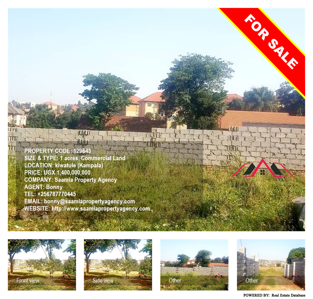 Commercial Land  for sale in Kiwaatule Kampala Uganda, code: 129643