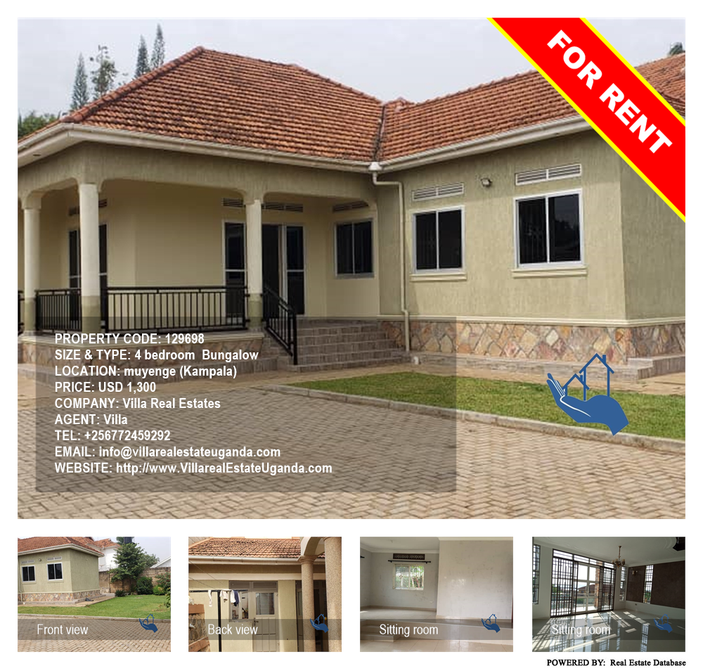 4 bedroom Bungalow  for rent in Muyenge Kampala Uganda, code: 129698