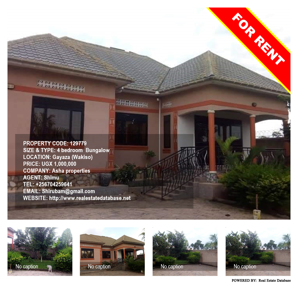 4 bedroom Bungalow  for rent in Gayaza Wakiso Uganda, code: 129779