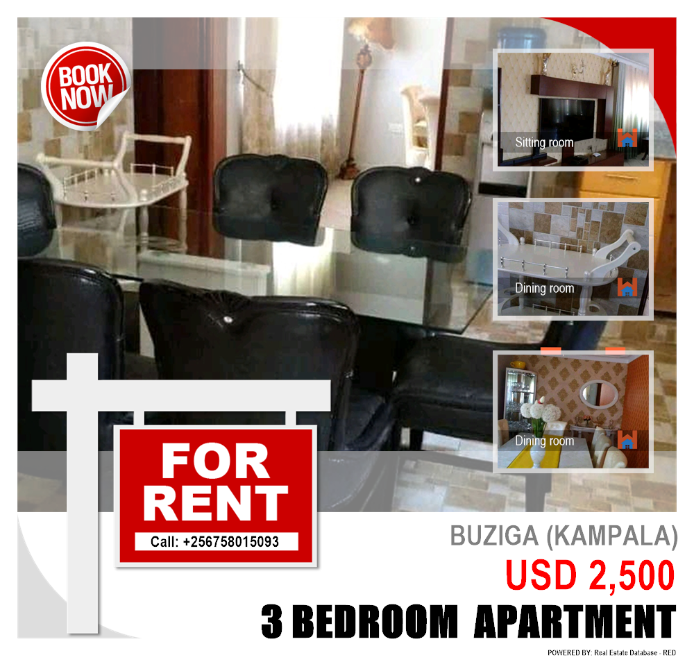 3 bedroom Apartment  for rent in Buziga Kampala Uganda, code: 129881