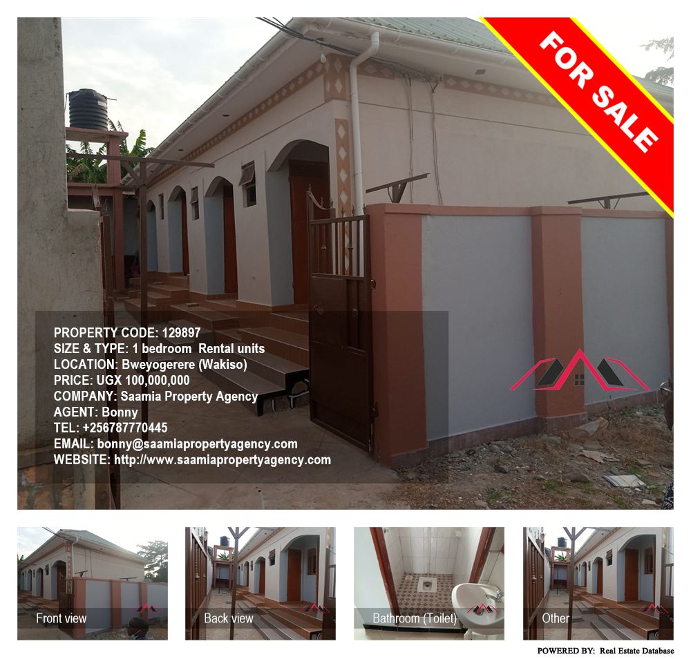 1 bedroom Rental units  for sale in Bweyogerere Wakiso Uganda, code: 129897
