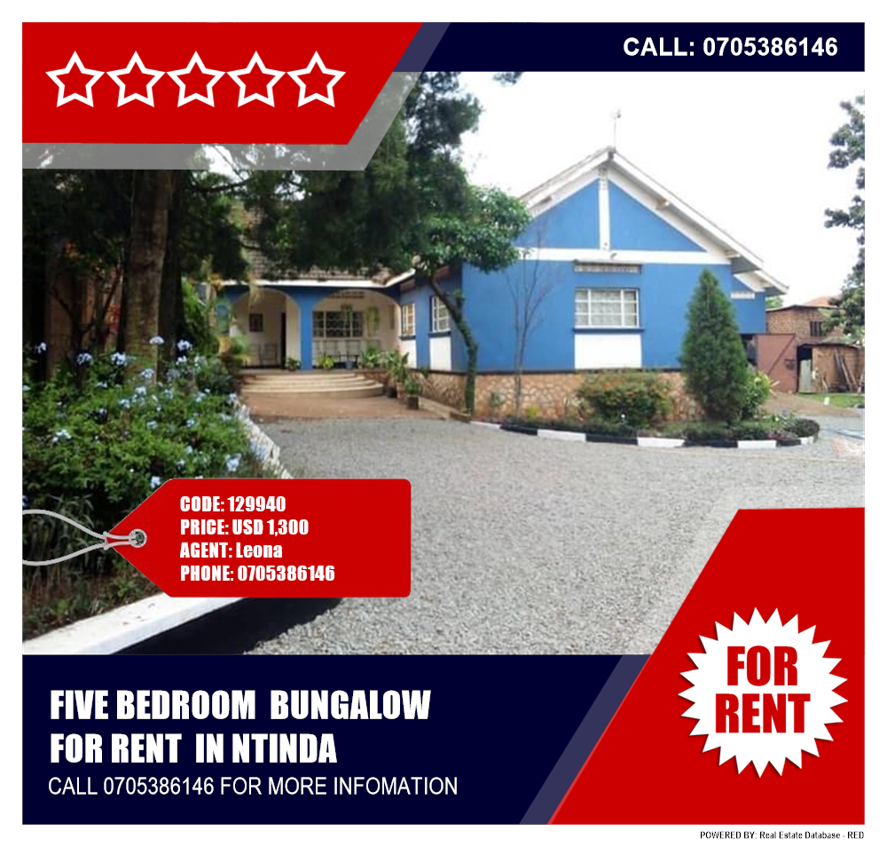 5 bedroom Bungalow  for rent in Ntinda Kampala Uganda, code: 129940