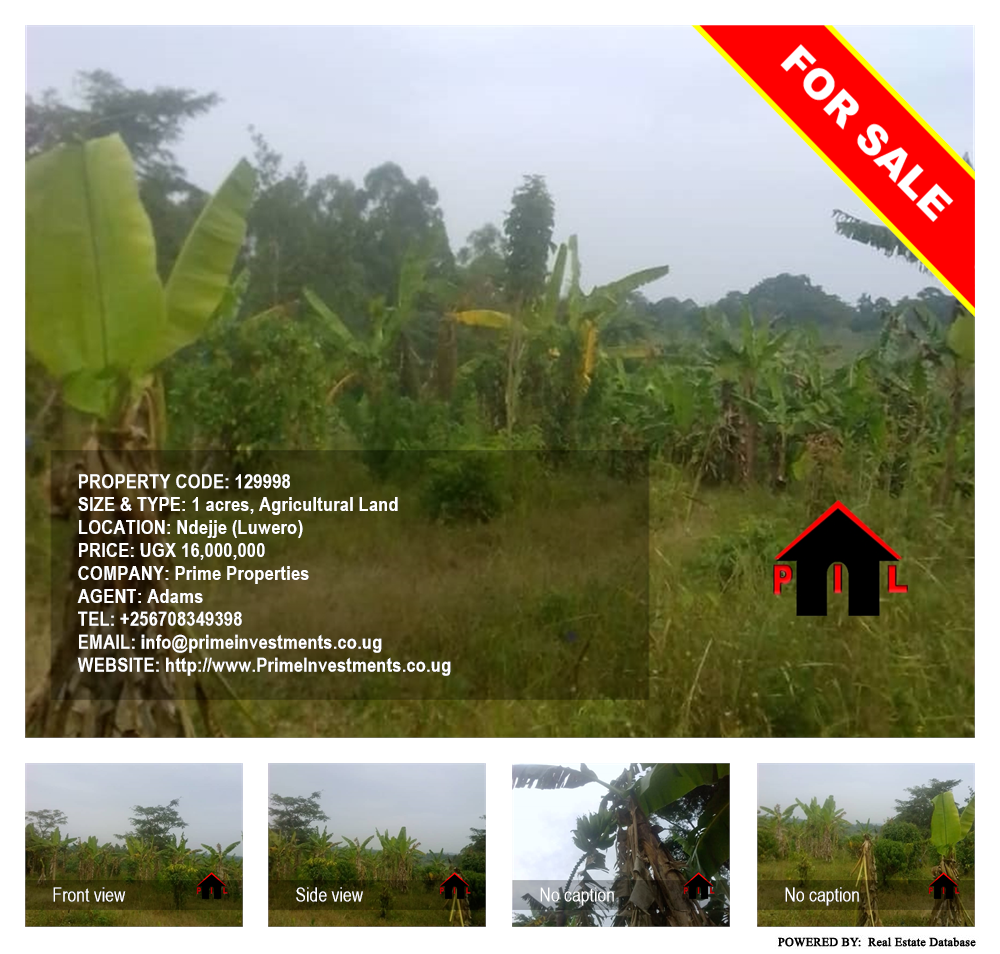 Agricultural Land  for sale in Ndejje Luweero Uganda, code: 129998