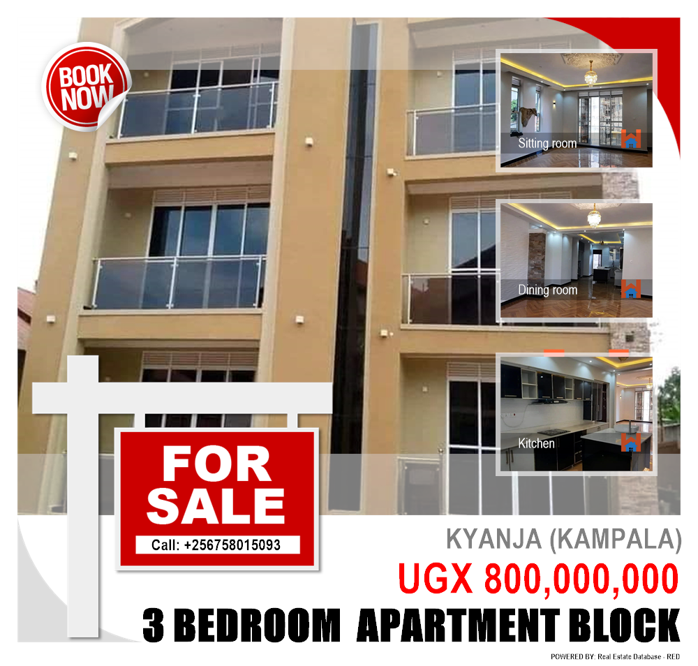 3 bedroom Apartment block  for sale in Kyanja Kampala Uganda, code: 130072