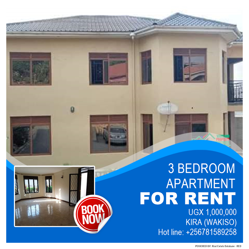 3 bedroom Apartment  for rent in Kira Wakiso Uganda, code: 130382