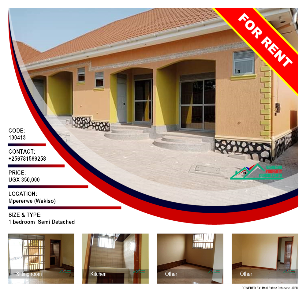1 bedroom Semi Detached  for rent in Mpererwe Wakiso Uganda, code: 130413