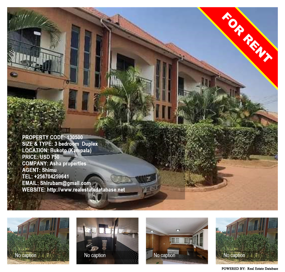 3 bedroom Duplex  for rent in Bukoto Kampala Uganda, code: 130500