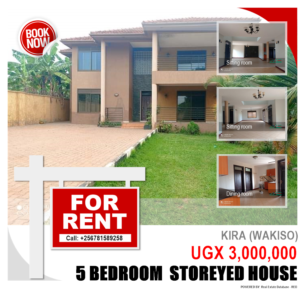 5 bedroom Storeyed house  for rent in Kira Wakiso Uganda, code: 130601
