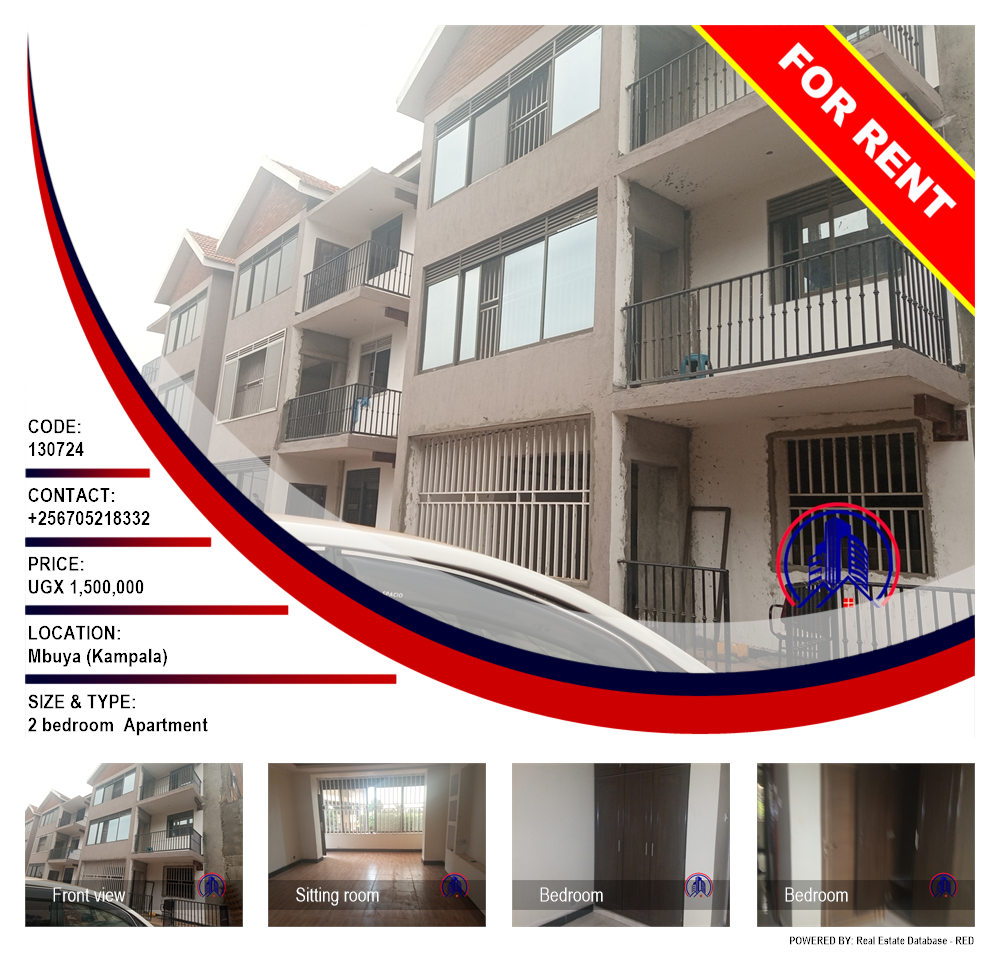 2 bedroom Apartment  for rent in Mbuya Kampala Uganda, code: 130724