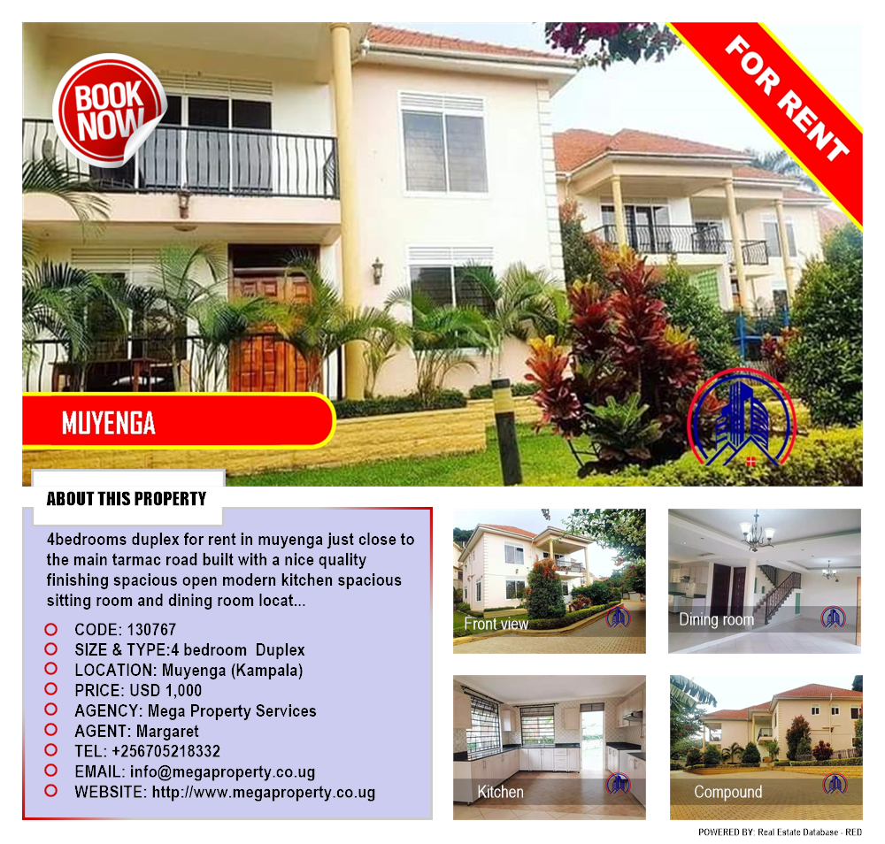 4 bedroom Duplex  for rent in Muyenga Kampala Uganda, code: 130767