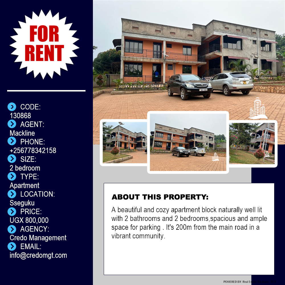 2 bedroom Apartment  for rent in Seguku Wakiso Uganda, code: 130868