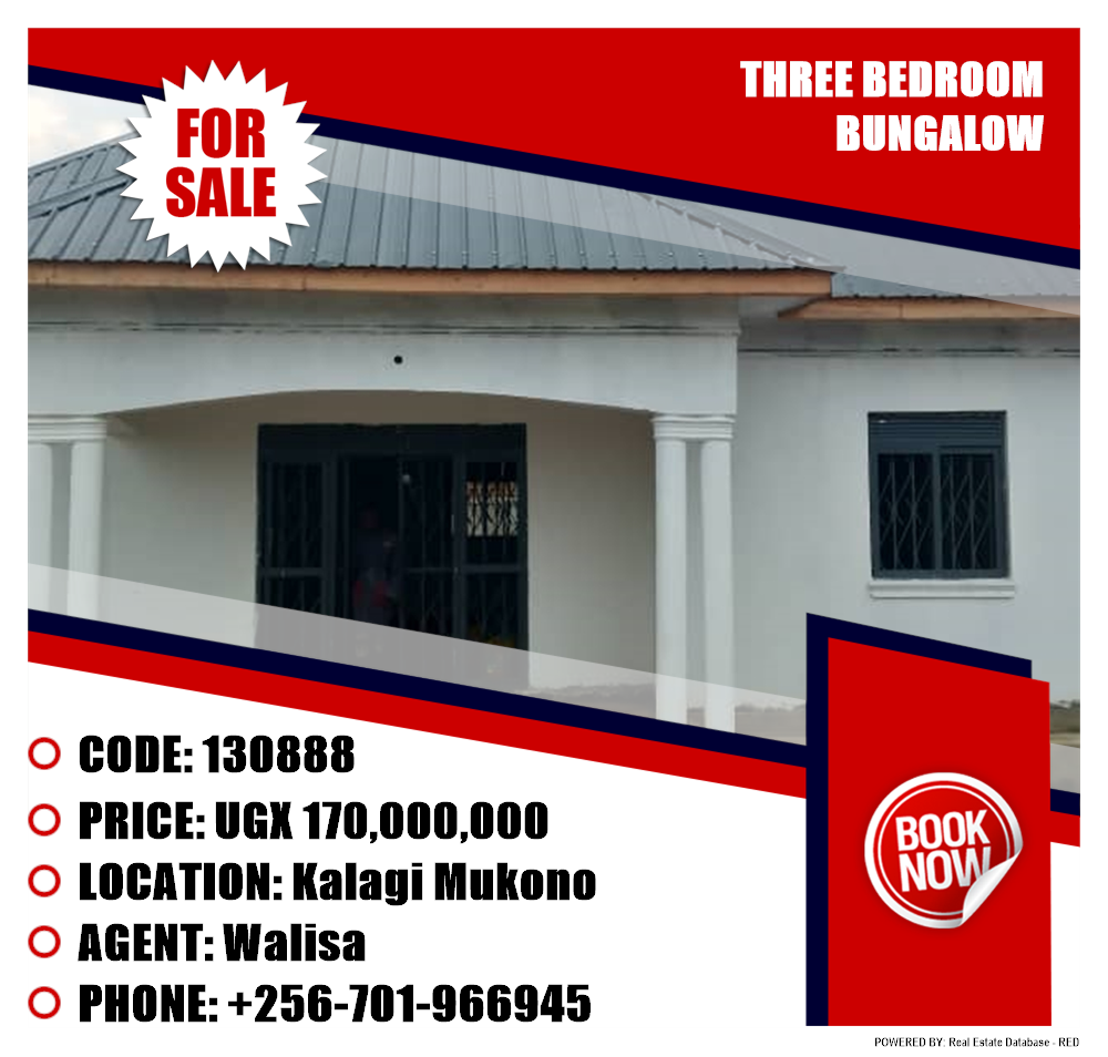 3 bedroom Bungalow  for sale in Kalagi Mukono Uganda, code: 130888