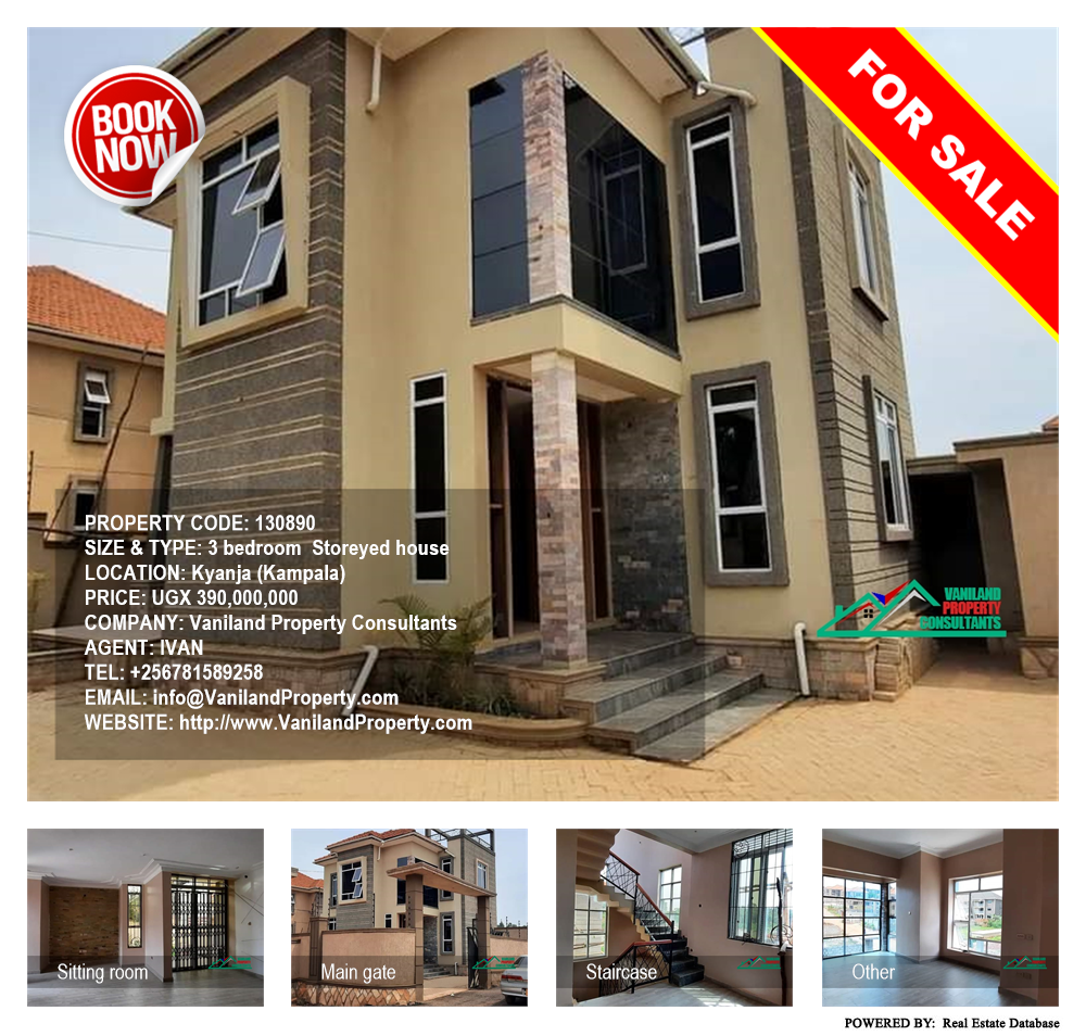 3 bedroom Storeyed house  for sale in Kyanja Kampala Uganda, code: 130890