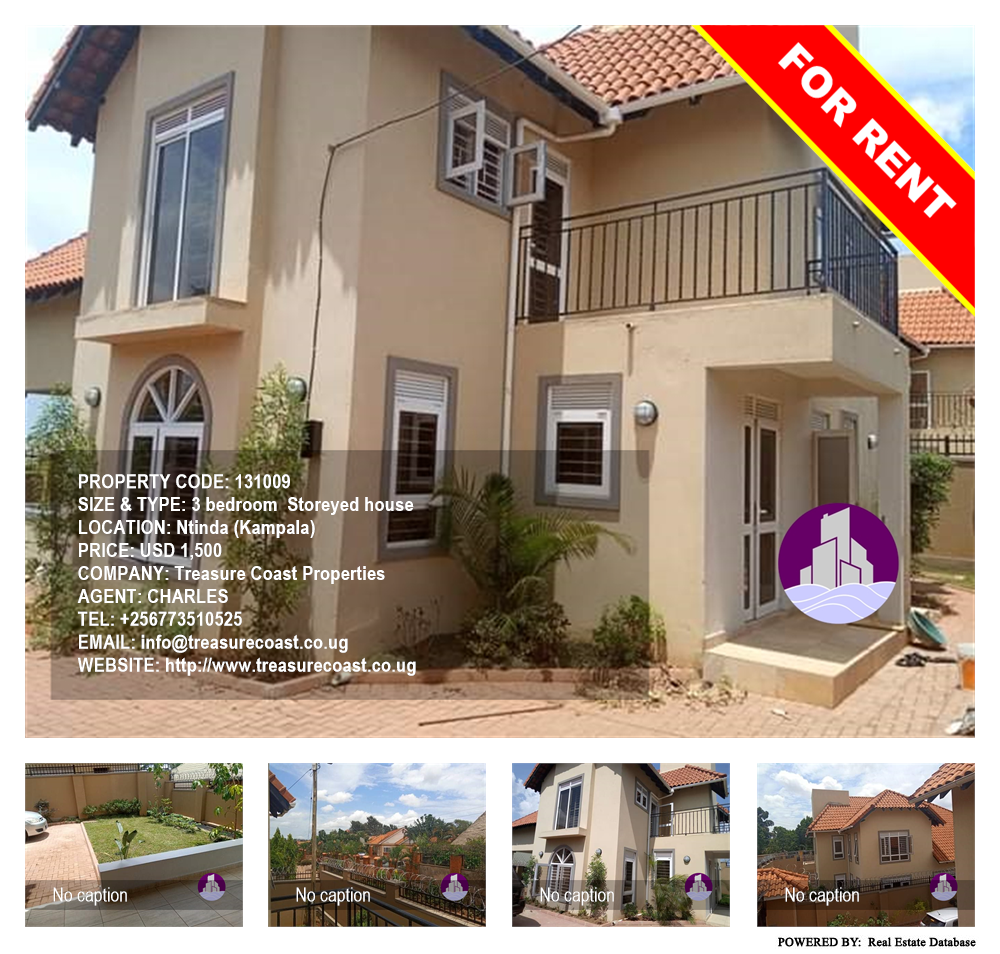 3 bedroom Storeyed house  for rent in Ntinda Kampala Uganda, code: 131009