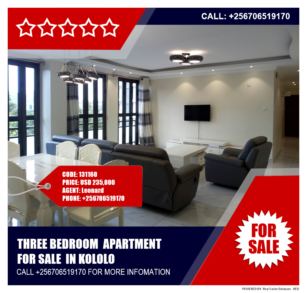 3 bedroom Apartment  for sale in Kololo Kampala Uganda, code: 131160