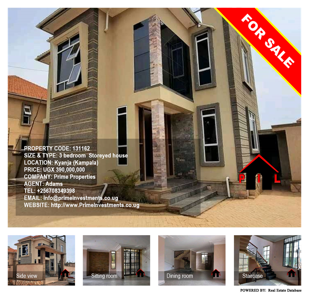 3 bedroom Storeyed house  for sale in Kyanja Kampala Uganda, code: 131162
