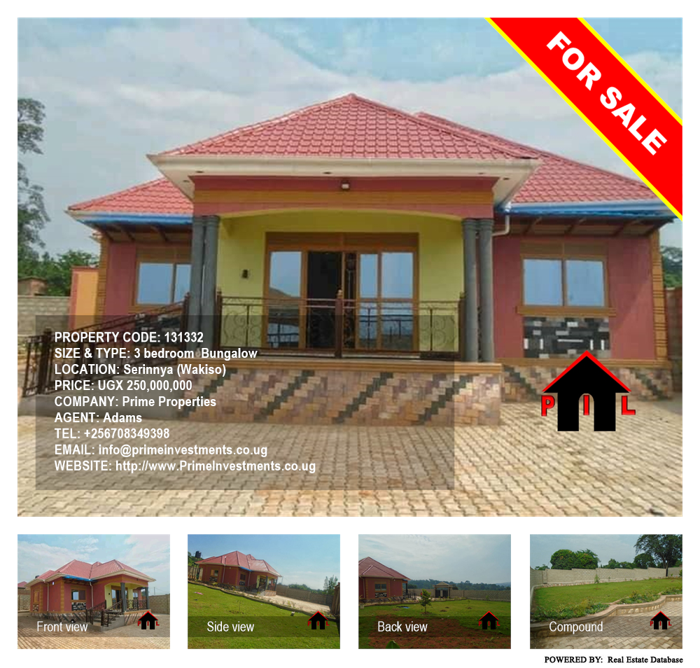 3 bedroom Bungalow  for sale in Serinnya Wakiso Uganda, code: 131332