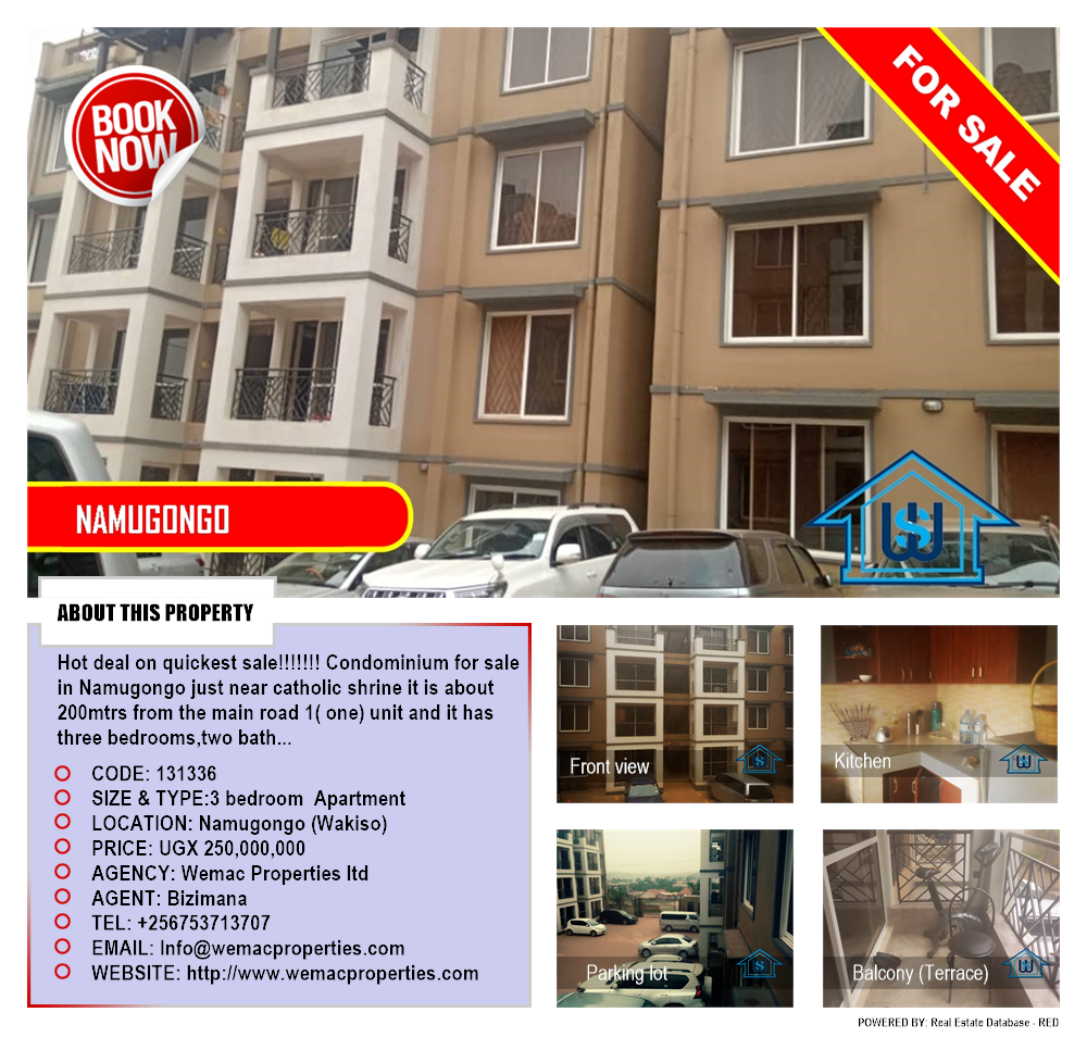 3 bedroom Apartment  for sale in Namugongo Wakiso Uganda, code: 131336