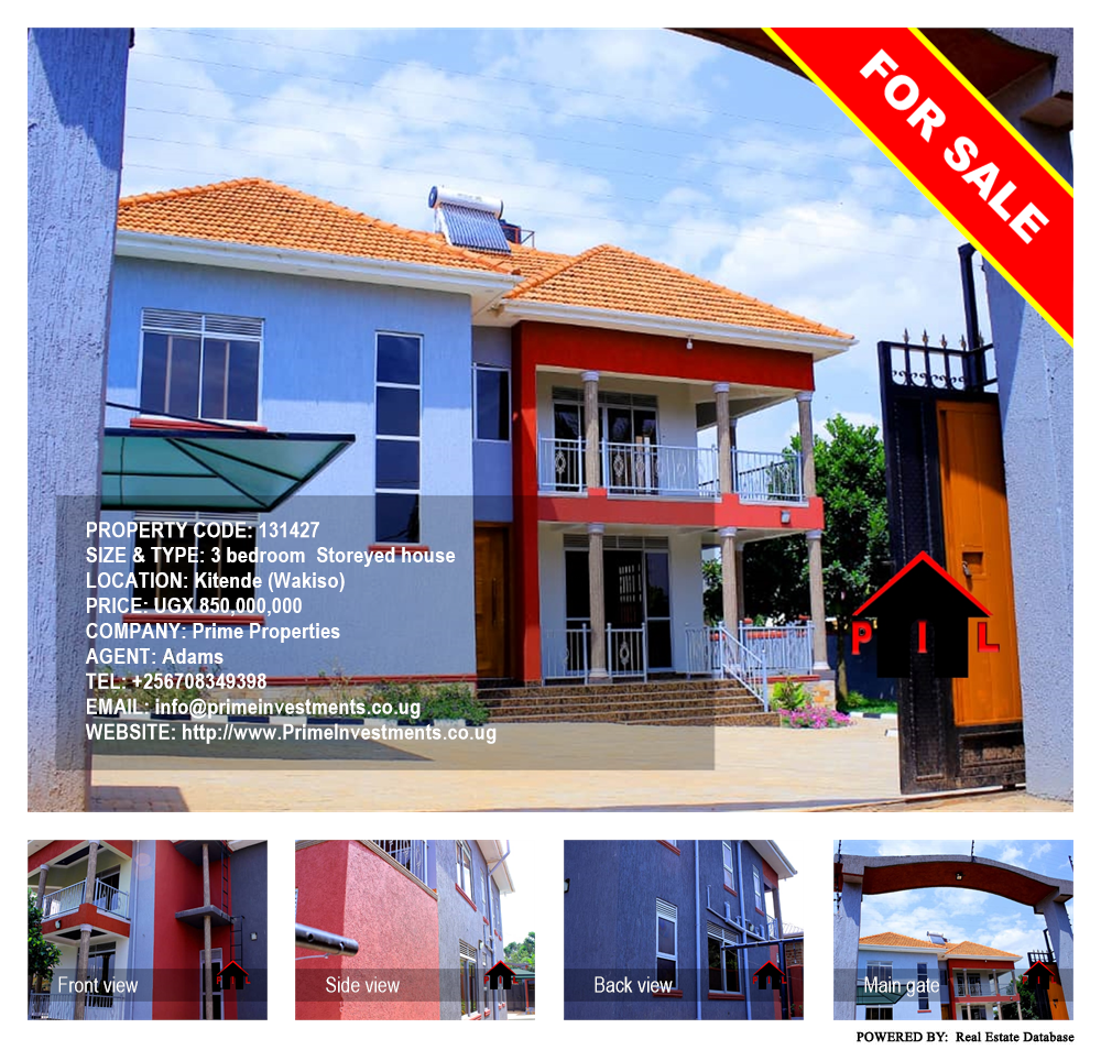 3 bedroom Storeyed house  for sale in Kitende Wakiso Uganda, code: 131427
