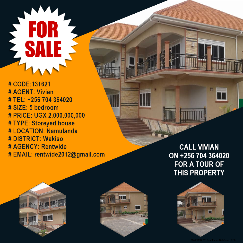 5 bedroom Storeyed house  for sale in Namulanda Wakiso Uganda, code: 131621