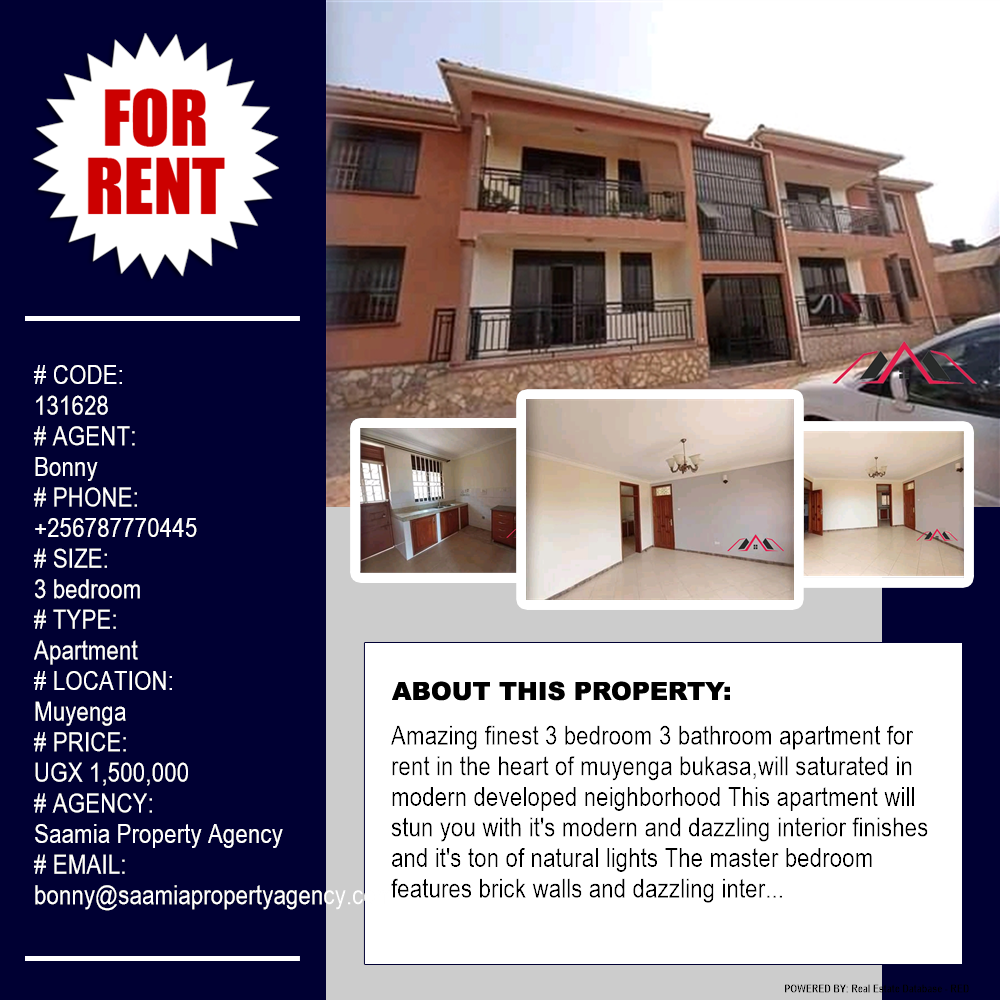 3 bedroom Apartment  for rent in Muyenga Kampala Uganda, code: 131628