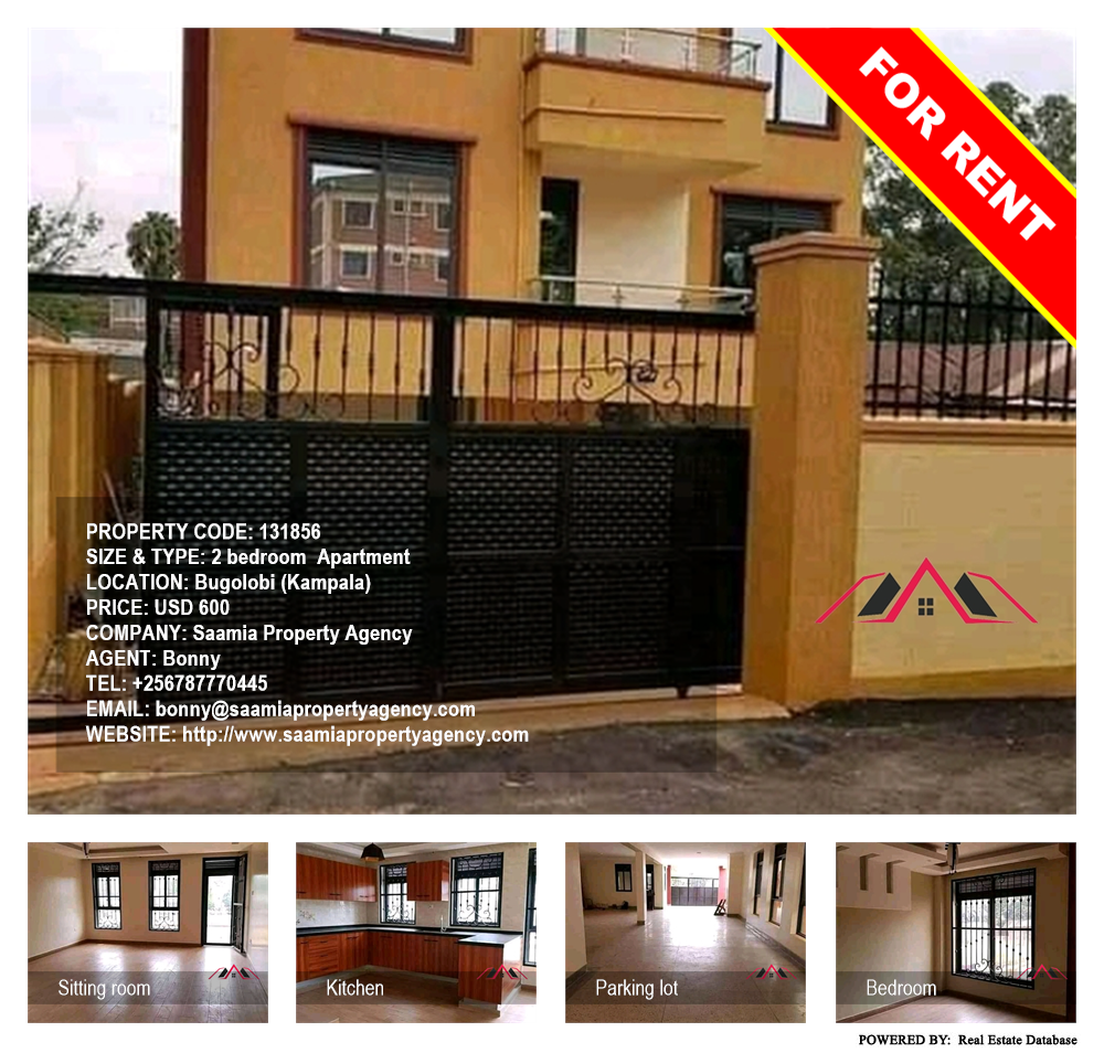 2 bedroom Apartment  for rent in Bugoloobi Kampala Uganda, code: 131856