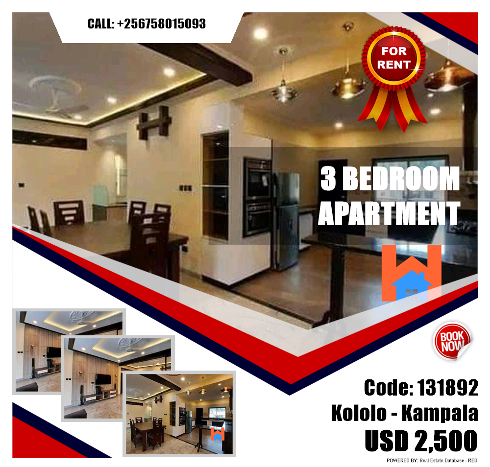 3 bedroom Apartment  for rent in Kololo Kampala Uganda, code: 131892