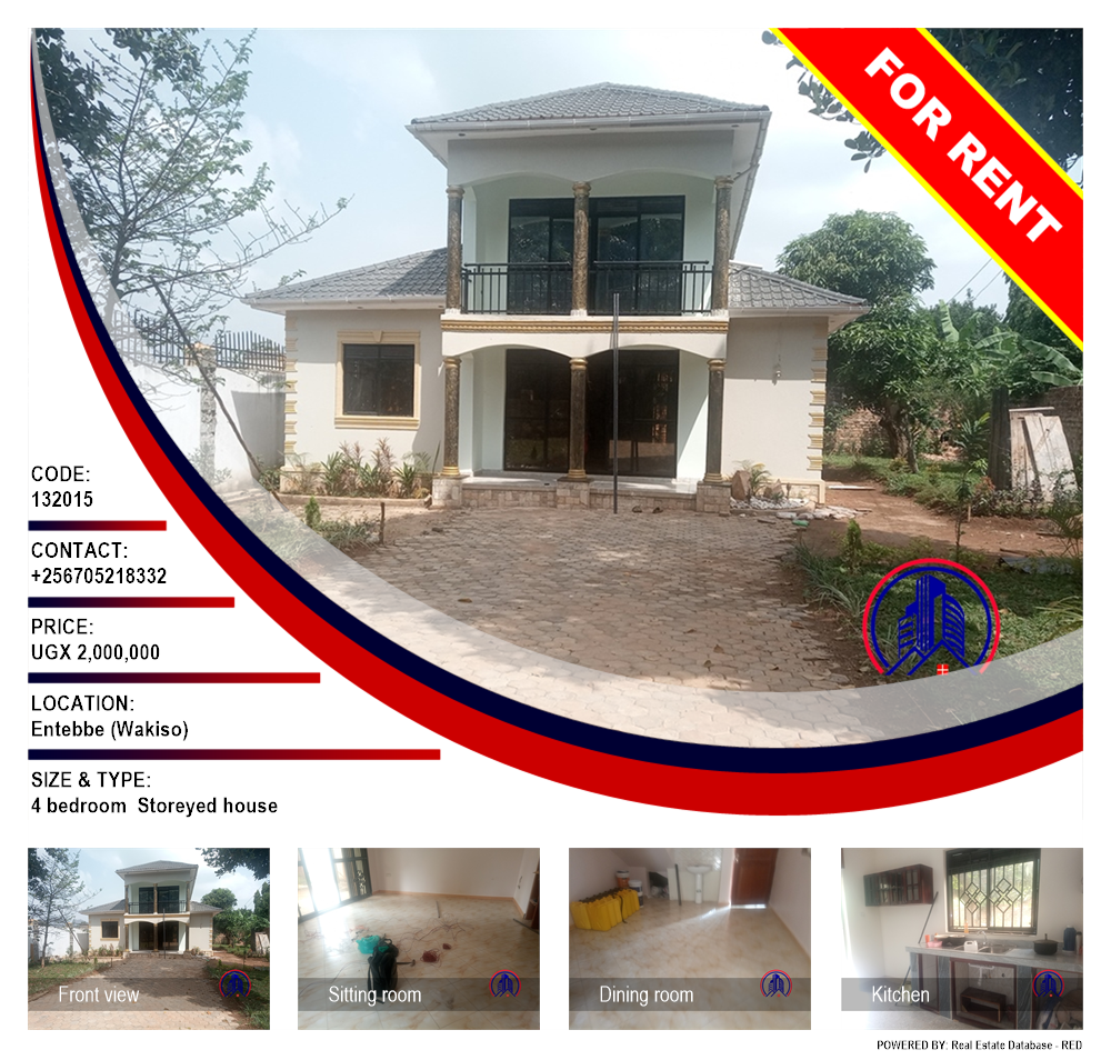 4 bedroom Storeyed house  for rent in Entebbe Wakiso Uganda, code: 132015