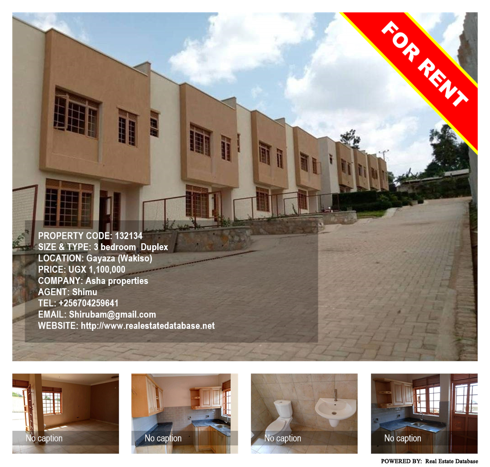 3 bedroom Duplex  for rent in Gayaza Wakiso Uganda, code: 132134