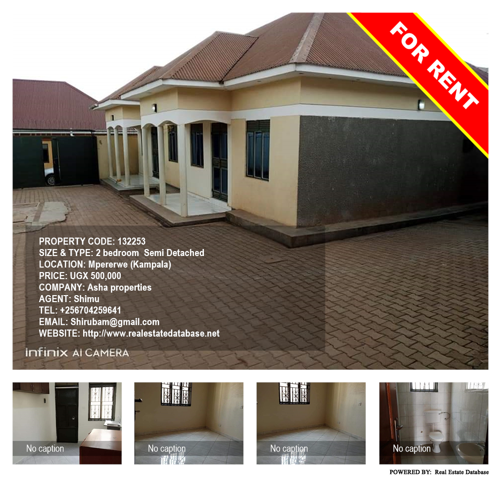 2 bedroom Semi Detached  for rent in Mpererwe Kampala Uganda, code: 132253