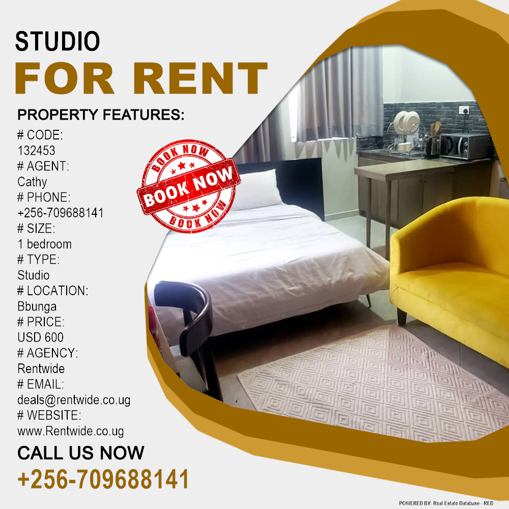 1 bedroom Studio  for rent in Bbunga Kampala Uganda, code: 132453