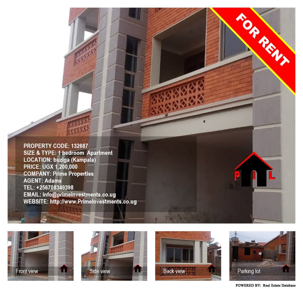 1 bedroom Apartment  for rent in Buziga Kampala Uganda, code: 132687