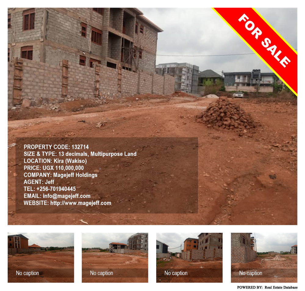 Multipurpose Land  for sale in Kira Wakiso Uganda, code: 132714