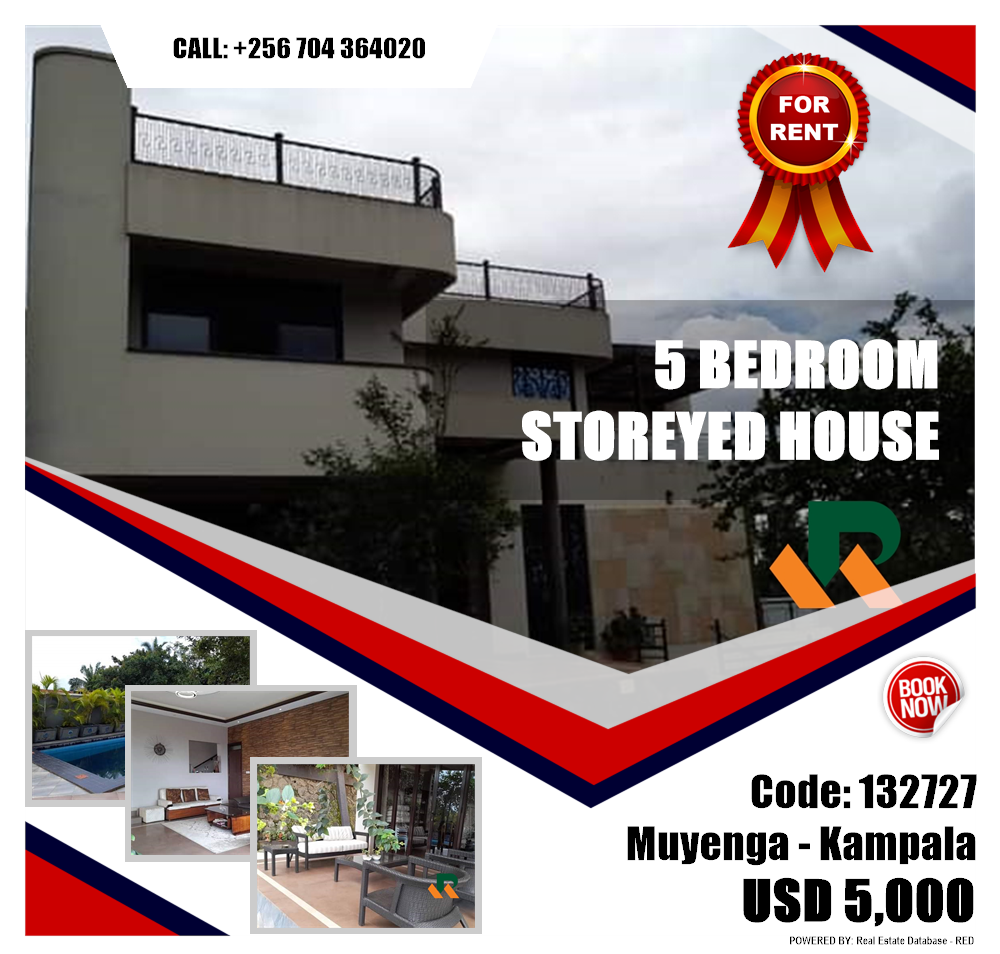 5 bedroom Storeyed house  for rent in Muyenga Kampala Uganda, code: 132727