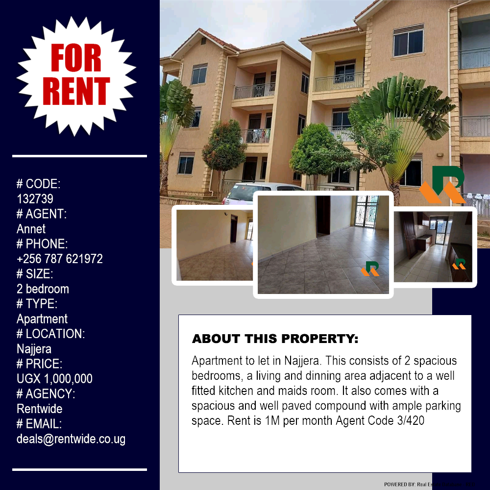 2 bedroom Apartment  for rent in Najjera Kampala Uganda, code: 132739