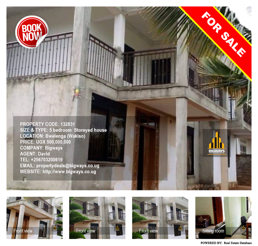 5 bedroom Storeyed house  for sale in Bwelenga Wakiso Uganda, code: 132831