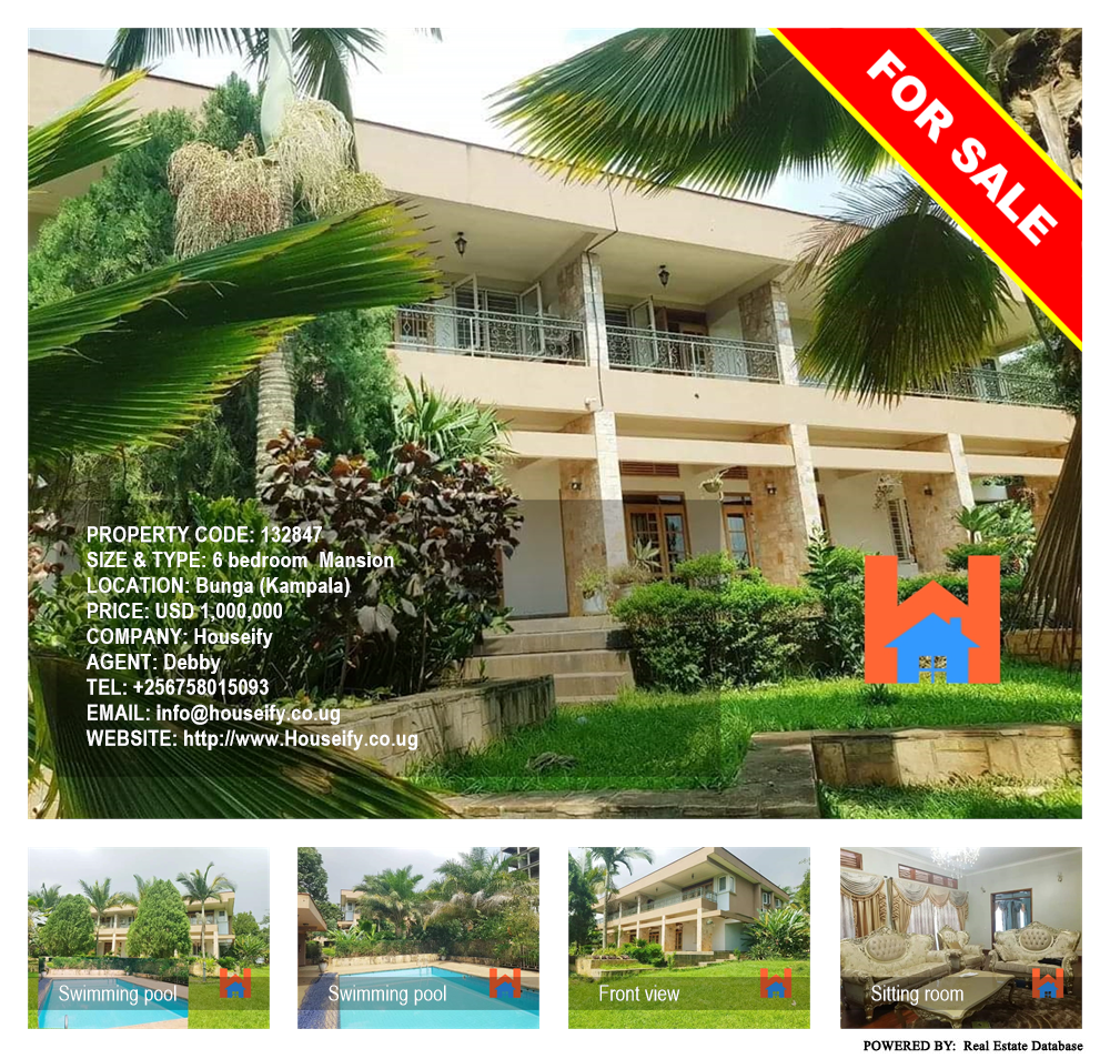 6 bedroom Mansion  for sale in Bbunga Kampala Uganda, code: 132847